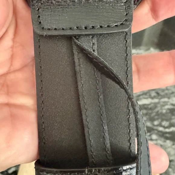 Gucci Black Leather Belt with GG Buckle